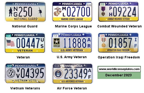 Military Related License Plates