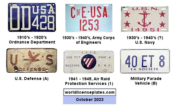 Military License Plates