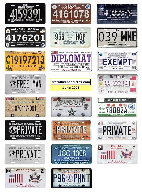 Sovereign Citizen License Plates