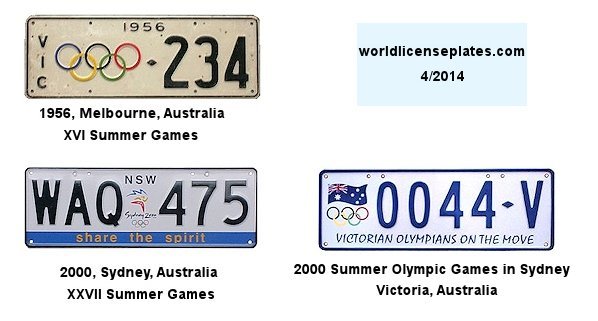 Olympic License Plates of Australia