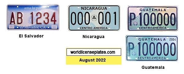 License Plate Prototypes of Central America