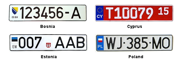 License Plate Prototypes of Europe