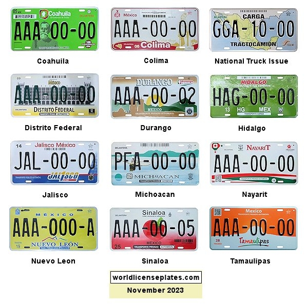 License Plate Prototypes of Mexico