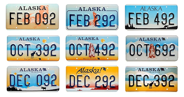 License Plate Prototypes of Alaska