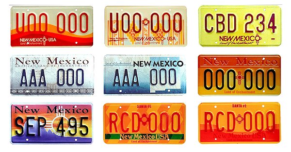 License Plate Prototypes of New Mexico