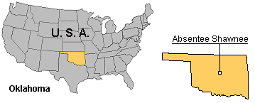 Map of the Absentee Shawnee Tribe